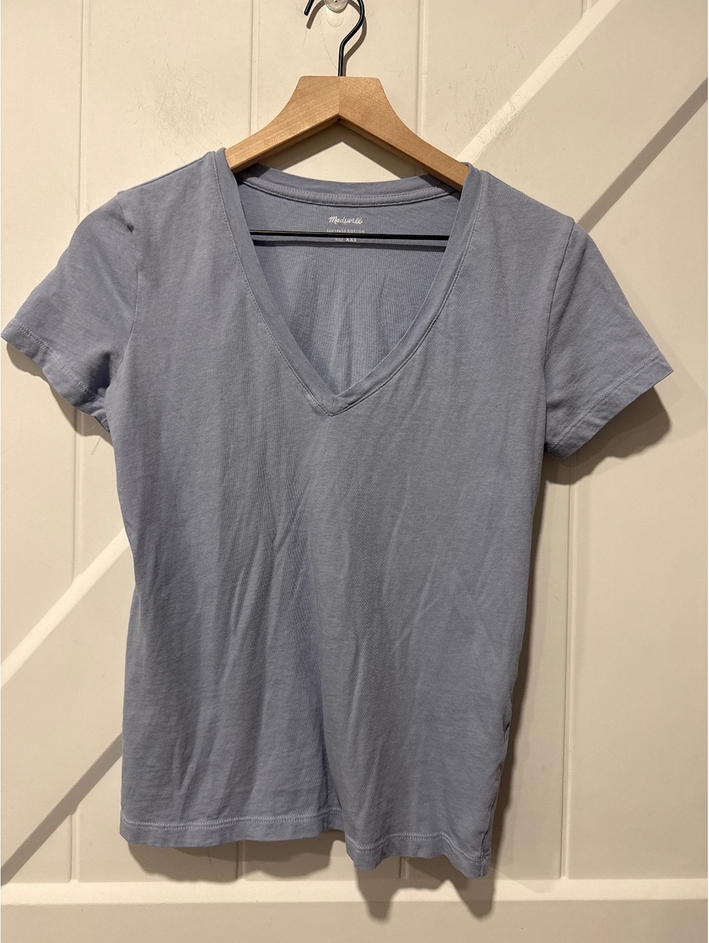 Madewell Softfade Cotton V-Neck T-Shirt XXS Light Blue